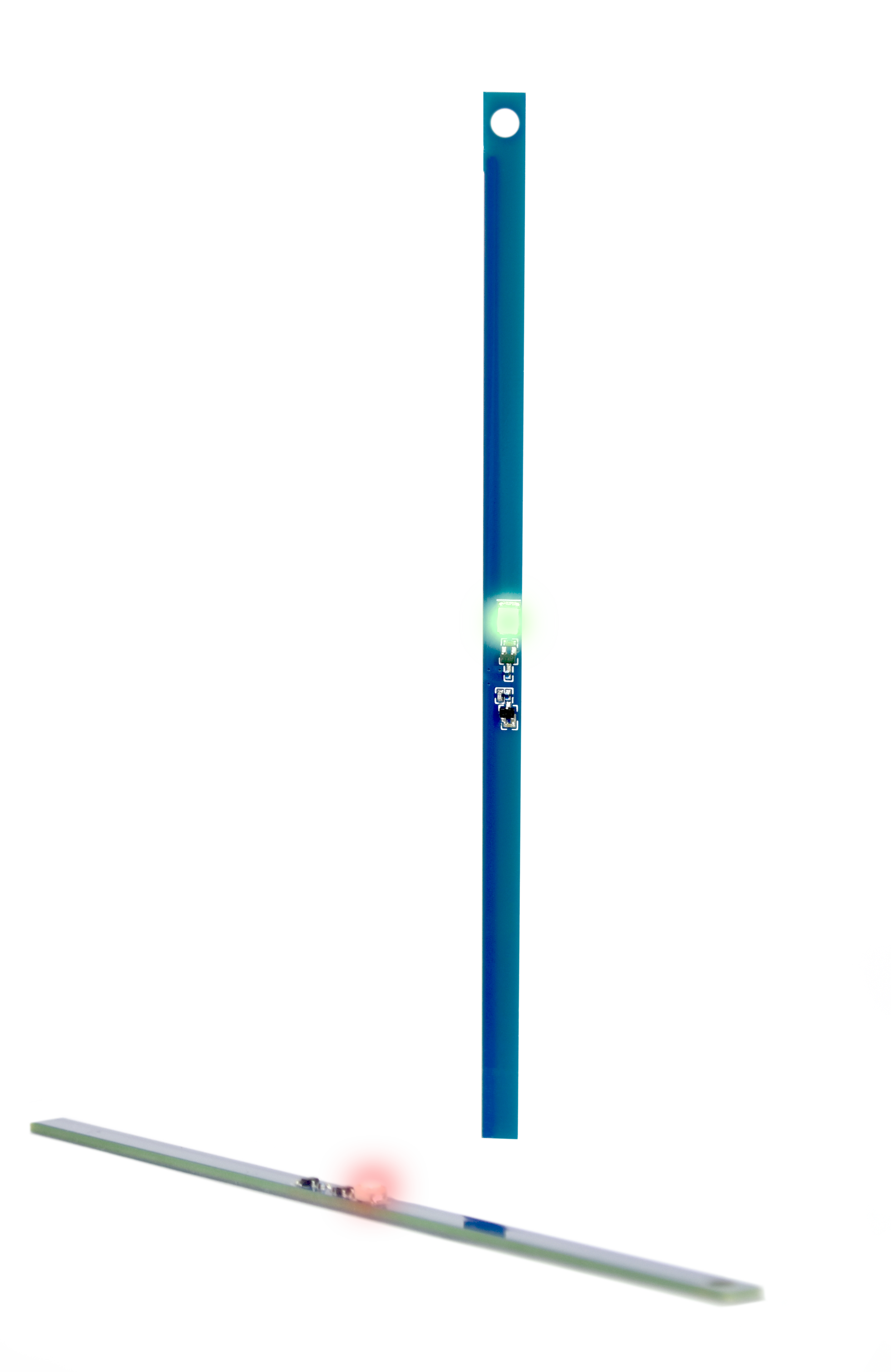 two sticks, one standing one lying down