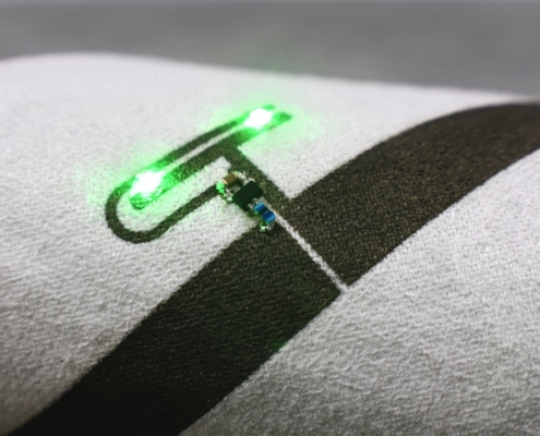 LED's printed on fabric